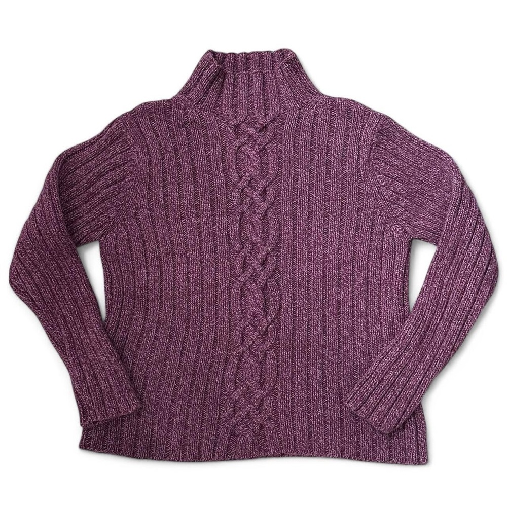 L.L. Bean mock turtleneck fisherman / cable knit sweater